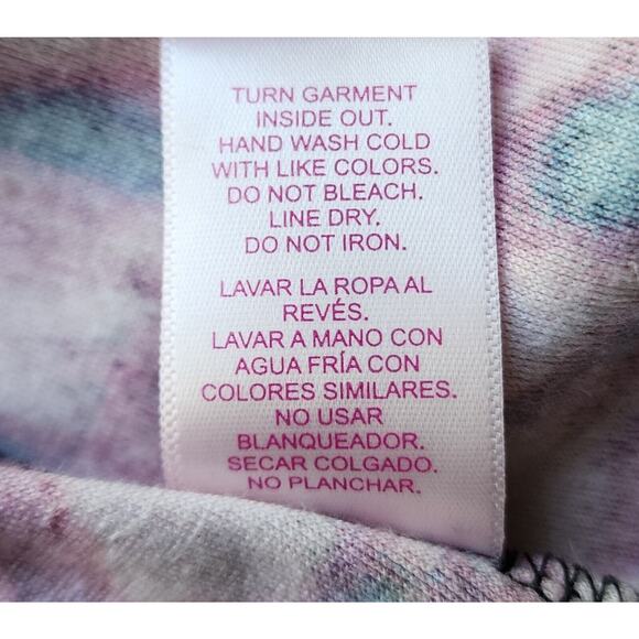 Robe=Juicy By Juicy Couture-Tie Dye-Large Back Reflective-Black-Pink-Short-MED - Picture 9 of 14